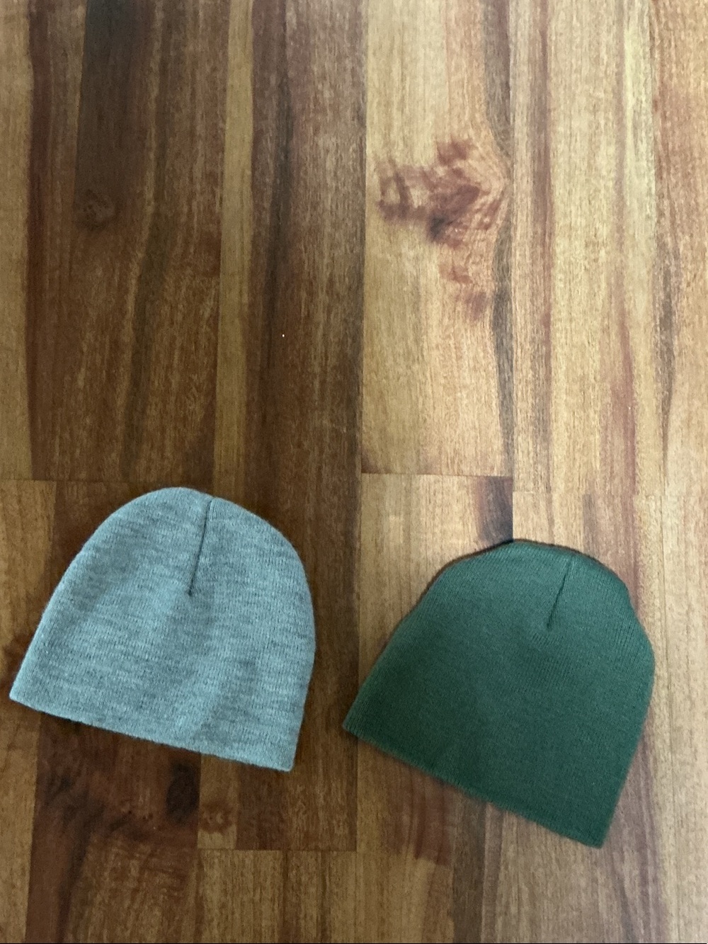 Kids set Knit Beanie Hat - Gray & Green new one size